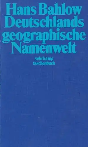 Buch: Deutschlands geographische Namenwelt, Bahlow, Hans, 2004, Suhrkamp