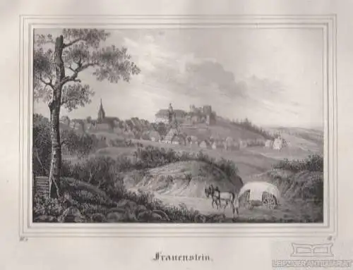 Frauenstein. Original-Lithographie. Grafik mit Passepartout, Arldt, Carl Wilhelm