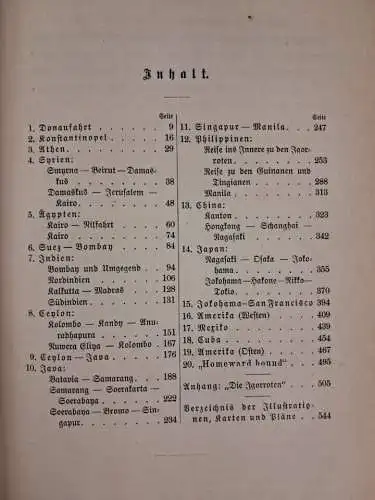 Buch: Eine Weltreise, Hans Meyer, 1885, Bibliographisches Institut, Erdumseglung