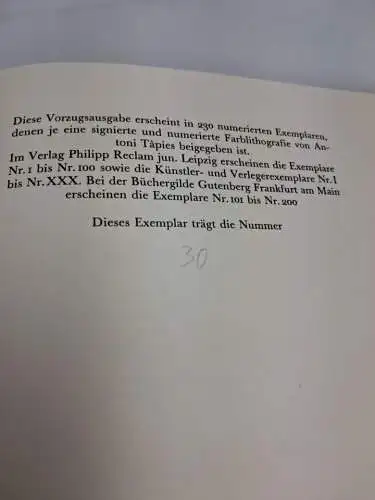 Buch + Grafik: Ein Spiel vor Spiegeln, Tilbert Stegmann / Antoni Tapie, 1987