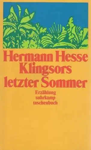 Buch: Klingsors letzter Sommer, Hesse, Hermann. St suhrkamp taschenbuch, 2001