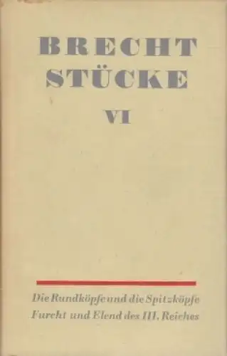 Buch: Stücke. Band VI, Brecht, Bertolt. Brecht Stücke, 1968, Aufbau-Verlag