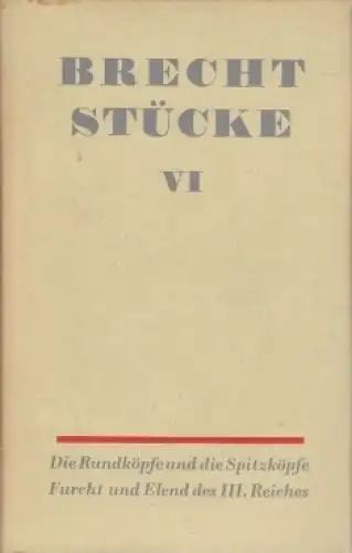 Buch: Stücke. Band VI, Brecht, Bertolt. Brecht Stücke, 1968, Aufbau-Verlag