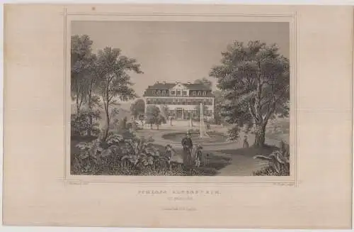 Grafik: Schloss Altenstein, Fr. Foltz, L Rohbock, um 1850, Stahlstich, G. Lange