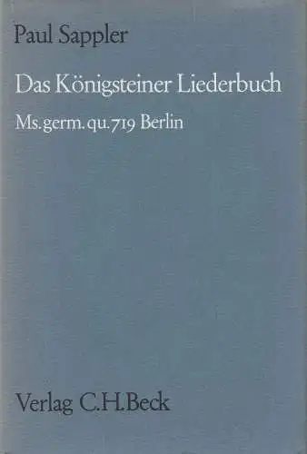 Buch: Das Königsteiner Liederbuch, Paul Sappler (Hrsg.), 1970, C. H. Beck Verlag