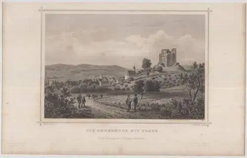 Grafik: Die Ehrenburg mit Plaue, J. Umbach, J. Pozzi, um 1850, Stahlstich, Lange