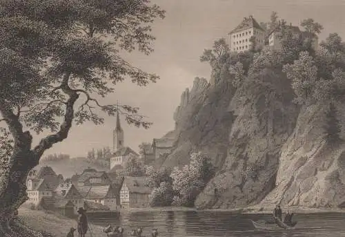 Grafik: Hirschberg, A. Fesca, L. Rohbock, um 1850, Stahlstich, Lange, Original