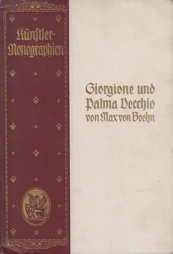 Buch: Giorgione und Palma Vecchio, Boehn, Max von, 1908 Künstler-Monographien 94