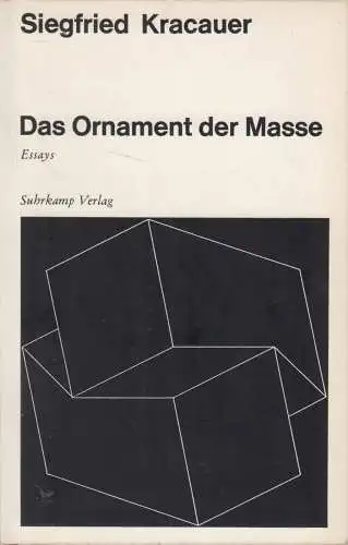 Buch: Das Ornament der Masse, Essays, Siegfried Kracauer, 1963, Suhrkamp