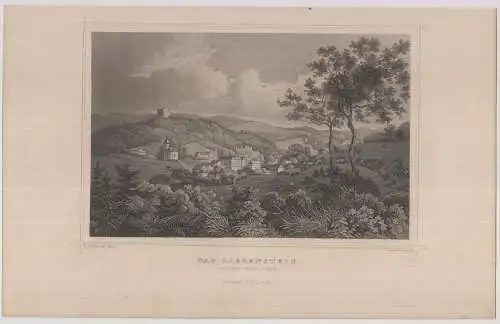 Grafik: Bad Liebenstein, L. Oeder,  L. Rohbock, um 1850, Stahlstich, G. G. Lange