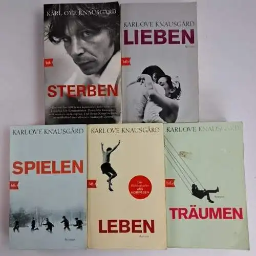 5 Bücher Karl Ove Knausgard: Sterben, Lieben, Spielen, Leben, Träumen. btb