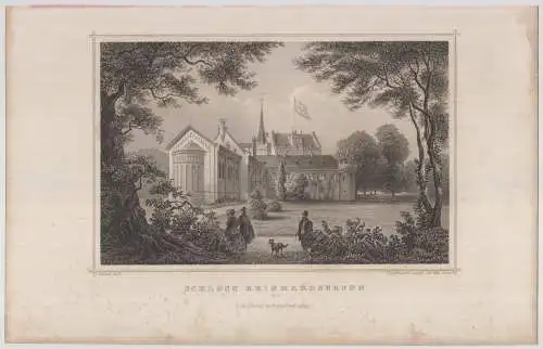 Grafik: Schloss Reinhardsbrunn, J. M. Kolb, L. Rohbock, 1850, Stahlstich, Lange