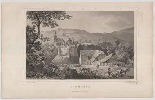 Grafik: Zschopau, A. Rottmann, L. Rohbock, um 1850, Stahlstich, G. G. Lange