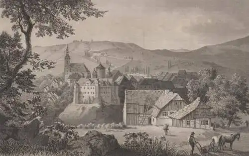 Grafik: Zschopau, A. Rottmann, L. Rohbock, um 1850, Stahlstich, G. G. Lange