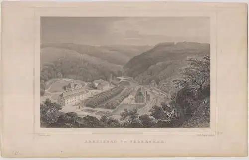 Grafik: Alexisbad im Selkethal, Joh Poppel, L. Rohbock, 1850, Stahlstich, Lange