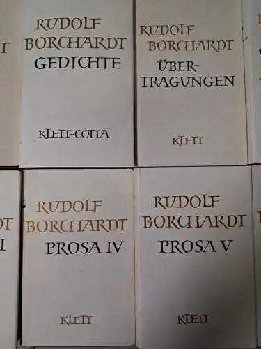 17 Bücher Rudolf Borchardt - Gesammelte Werke in Einzelbänden, Klett Cotta