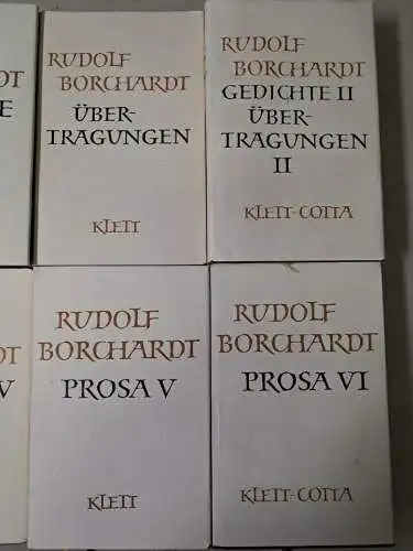 17 Bücher Rudolf Borchardt - Gesammelte Werke in Einzelbänden, Klett Cotta