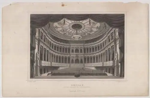 Grafik: Dessau, J. Poppel, J. Pozzi, 1850, Stahlstich, G. G. Lange, Hoftheater