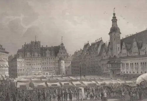 Grafik: Leipzig, G. M. Kurz, L. Rohbock, um 1850, Stahlstich, G. G. Lange