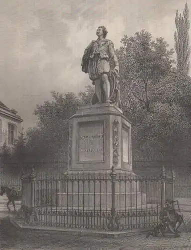 Grafik: Monument de van Dyck à Anvers, G. Hefs, Rohbock, 1850, Stahlstich, Lange