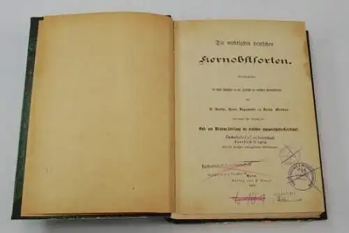 Buch: Die wichtigsten deutschen Kernobstsorten, Goethe. 1894, Verlag A. Nugel