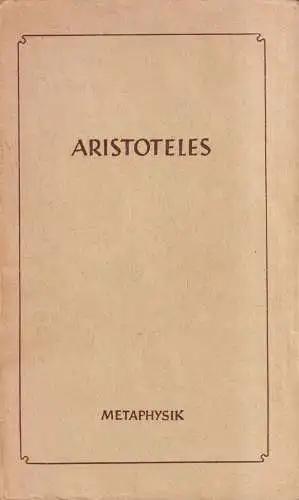 Buch: Metaphysik, Aristoteles, Die Lehrschriften V, 1961, Ferdinand Schöningh