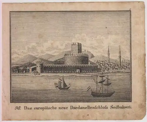 Grafik: 98. Das europäische Dardanellenschloss Sedbahwri, Lithografie, 1829