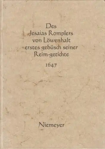 Buch: Des Jesaias Romplers von Löwenhalt erstes Gebüsch seiner Reim-getichte