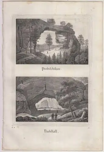 Prebischthor & Kuhstall, um 1835, Saxonia, Lithografie, Eduard Pietzsch & Comp