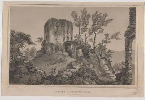 Grafik: Ruine Liebenstein, Original-Ansichten der..., Rottmann, Rohbock, um 1850