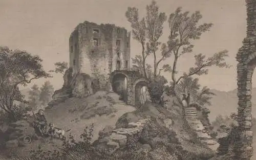 Grafik: Ruine Liebenstein, Original-Ansichten der..., Rottmann, Rohbock, um 1850