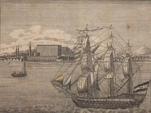 Grafik: 99. Das asiatische neue Dardanellenschloss Kum-Kalesi, Lithografie, 1829