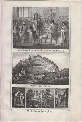 König Heinrich I. und die Gesandten der Ungarn, Saxonia, Lithografie, um 1835