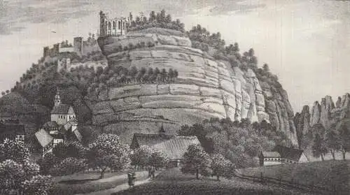 König Heinrich I. und die Gesandten der Ungarn, Saxonia, Lithografie, um 1835