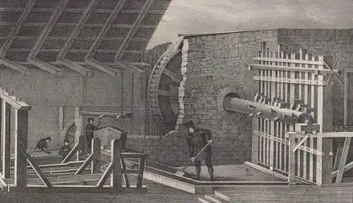 Eine Pochwäsche, Original-Lithografie, Saxonia, C. W. Arldt, nach Metzner, 1840