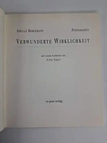 Buch: Sibylle Bergemann - Verwunderte Wirklichkeit, Fotografien, 1992, ex pose