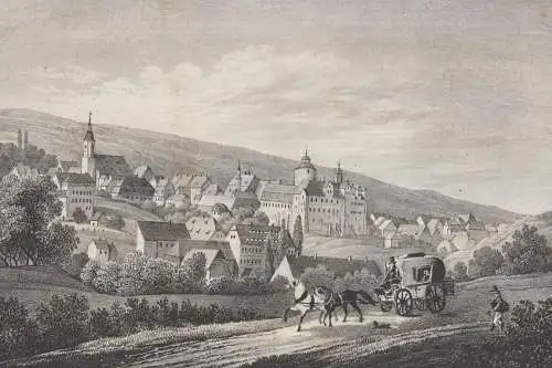 Zschopau, um 1835, Lithografie. Saxonia, Eduard Pietzsch & Comp, Originalgrafik