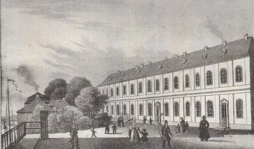 Die Bürgerschule zu Leipzig & Die Kunstakademie zu Dresden, 1840, Litho, Saxonia