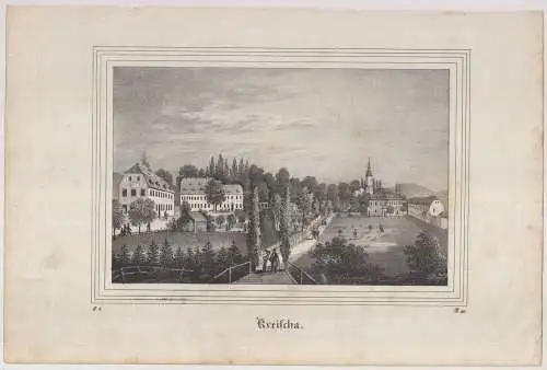 Kreischa, um 1835, Lithografie. Saxonia, Eduard Pietzsch& Comp., Originalgrafik