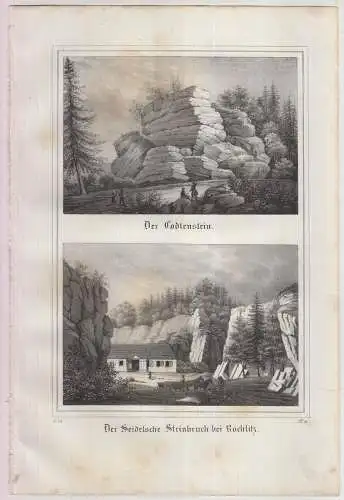 Der Todtenstein & Der Seidelsche Steinbruch..., Lithografie, C. Müller, 1840