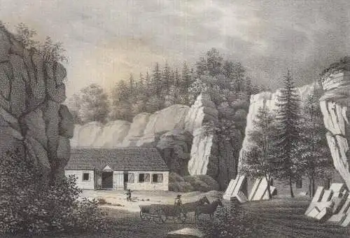 Der Todtenstein & Der Seidelsche Steinbruch..., Lithografie, C. Müller, 1840