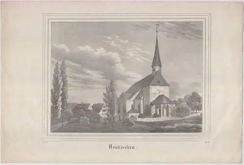 Neukirchen, 1835, Lithografie. Saxonia, Eduard Pietzsch& Comp., Originalgrafik