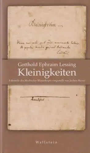 Buch: Kleinigkeiten, Lessing, Gotthold Ephraim, 2000, Wallstein, Faksimile