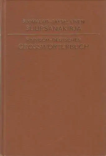 Buch: Finnisch-Deutsches Großwörterbuch, Pekka Katara u.a., 1975, W. Söderström