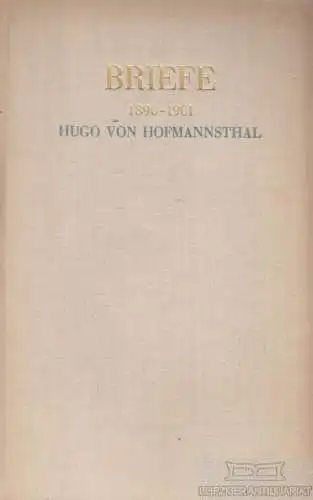 Buch: Briefe 1890 - 1901, Hofmannsthal, Hugo von. 1935, S. Fischer Verlag