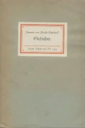 Insel-Bücherei 139, Gedichte, Droste-Hülshoff, Anette von. 1945, Insel-Verlag