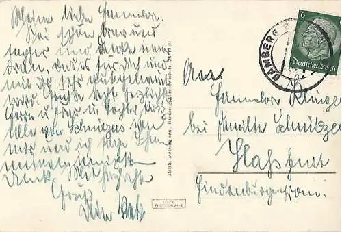 AK Bamberg. Altes Rathaus. Dom und Michaelsberg. ca. 1933, Postkarte. Ca. 1933