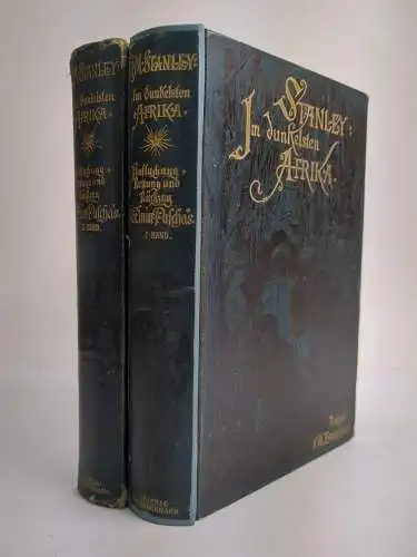 Buch: Im dunkelsten Afrika, Henry Morton Stanley. 1890, F. A. Brockhaus, 2 Bände