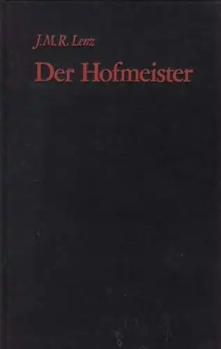 Buch: Der Hofmeister, Lenz, J. M. R., 1986, Stroemfeld / Roter Stern, sehr gut