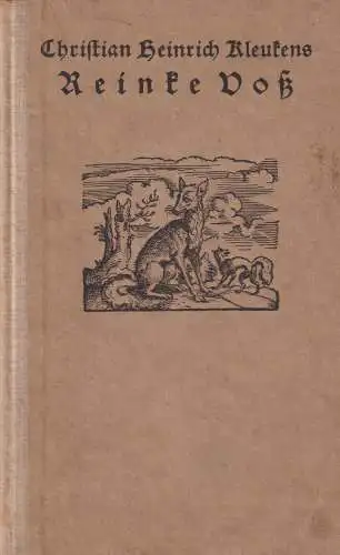 Buch: Reinke Voß, Kleukens, Christian Heinrich, 1923, Insel-Verlag
